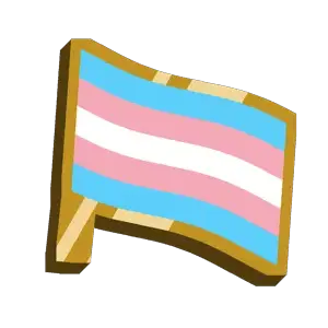 unofficial site badges, accessory, badge, flag, gold outline, shiny, transgender pride flag