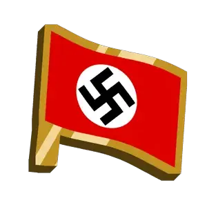 unofficial site badges, accessory, badge, flag, gold outline, nazism, shiny, swastika, nazi germany