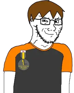 dan, soyak, soyak (smug), soyak (smug) 2, natejak, 1 year on bald men with glasses boorus, 1soyjak, arms, award, badge