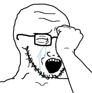 soyak, 1soyjak, arm, bald, closed eyes, crying, forehead lines, hand, open mouth, portrait