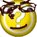 gapejak, nuurumoji, 1soyjak, ball, closed mouth, emoji, emoticon, glasses, looking at you, question mark