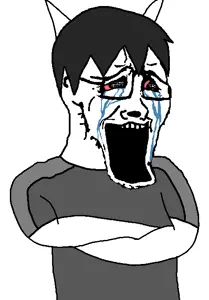soyak, natejak, 1soyjak, animal, booey, booeycuck, clothes, crossed arms, crying, ear