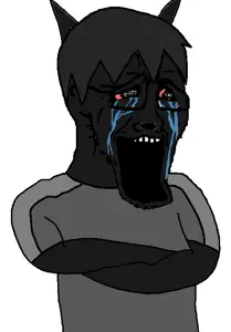 soyak, natejak, 1soyjak, animal, animal ears, booey, booeycuck, clothes, crossed arms, crying