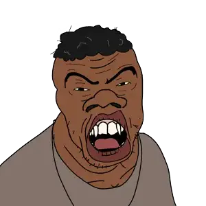 feraljak, feralnigger, niggerjak, blasianjaks, 1soyjak, angry, asian, big lips, big nose, black hair