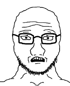 soyak, soyak (concerned), spinnerz!, 1soyjak, back view, bald, black eyes, concerned, forehead lines, front view