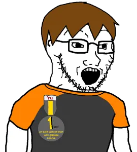 dan, nate higgers, soyak, natejak, 1 year on bald men with glasses website, 1soyjak, arm, award, badge, booru
