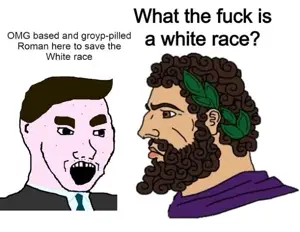 wojak, yes chad, 2nas, beard, brown hair, clothes, hair, nick fuentes, olive skin, open mouth