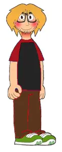 facty, nate higgers, unknown, natejak, blonde hair, brown eyes, closed mouth, clothes, fact attack adventure, full body