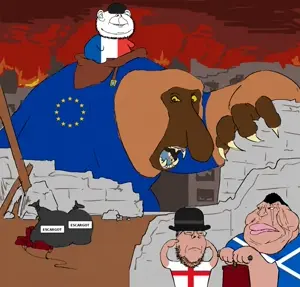 respectable financier, gapejak, impish soyak ears, meximutt, closed eyes, closed mouth, four soyjaks, gem, glasses, no glasses