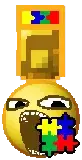 gapejak, tismjak, nuurumoji, 1soyjak, accessory, autism, badge, bald, black eyes, emoji
