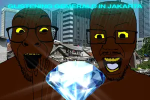 darren, dicejak, 2soyjaks, bald, black skin, brown skin, diamond, gaping mouth, gem, gemerald