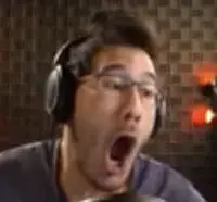 markiplier soyjak, irl soyjaks, black hair, blue shirt, chair, hair, irl background, irl person, irl photo, irl soy