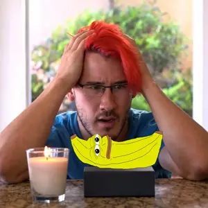 bapepe, pepe, 1soyjak, banana, chair, colored hair, cup, food, fruit, full body
