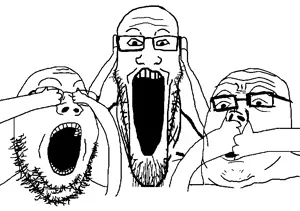 gapejak, markiplier soyjak, tony soprano soyjak, longplier, soyjak trio, trios & duos, 2soyjaks, 3soyjaks, bald, black eyes