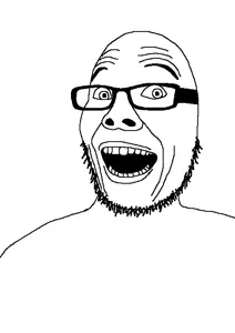 ayjak, unknown, 1soyjak, bald, black eyes, glasses, half body, iris, lips, looking at you