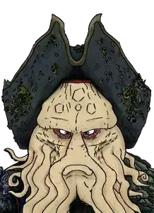 davy jones, disgusting trevorcreature, 1soyjak, angry, bald, barnacle, beard, blue eyes, closed mouth, clothes