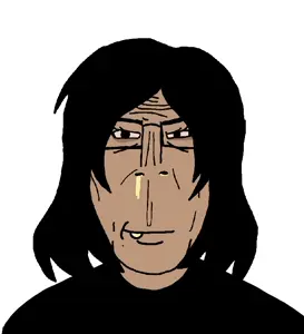 markiplier soyjak, euromutt, female euromutt, female markiplier, euromutt, 1soyjak, black hair, booger, brown skin, closed mouth