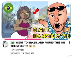 two pointing soyjaks, 1soyjak, almost full body, angry, bald, black eyes, brazil, brown skin, chubby, drawn background