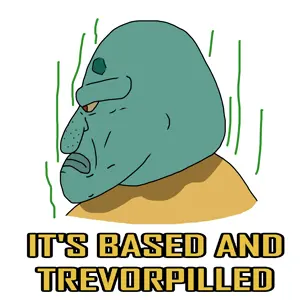 crimsonvoidhydra1488, squidward tentacles, disgusting trevorcreature, disgusting trevorcreature side, it's based and christpilled, 1soyjak, angry, bald, blue eyes, closed mouth
