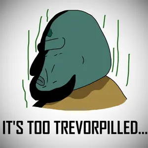 crimsonvoidhydra1488, squidward tentacles, disgusting trevorcreature, disgusting trevorcreature side, it's based and christpilled, 1soyjak, angry, bald, blue eyes, closed mouth