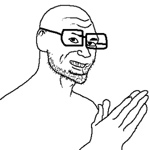 soyak, unknown, 1soyjak, bald, disturbing, ear, glasses, hands, ias, smile