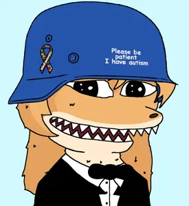 averi, pepe, amphibian, animal, anthro, autism, background, black eyes, blue background, bowtie