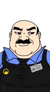 otis laurey, meximutt, fnfmutt, fusionjaks, 1soyjak, armor, balding, black eyes, black hair, black mesa
