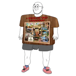 WeirdPenis wears his wishing board showing off all the things he deserves!