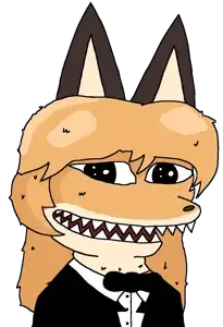 averi, pepe, amphibian, animal, animal ears, anthro, black eyes, bowtie, clothes, death corridor teeth