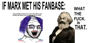 soyak, crazed troonjak, soyak (crazed), 1soyjak, colored hair, commie, communism, crazed, feminist, glasses