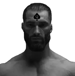 gigachad, beard, black eyes, blacked, buff, built for bbc, closed mouth, ernest khalimov, front view, gray background