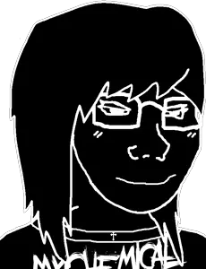 soyak, female soyak, female soyak with emo hair, femjak, foidjaks, 1soyjak, band shirt, black eyes, black hair, black queen