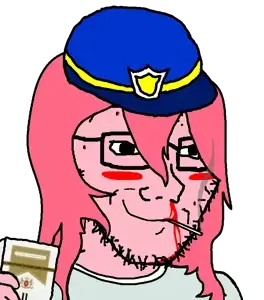 randal ivory, saltmii, 1soyjak, blood, blood from nose, blush, cigarette, closed mouth, clothes, glasses
