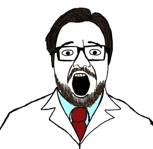 rafaeljak, beard, clothes, collared shirt, doctor, glasses, hair, mustache, necktie, open mouth