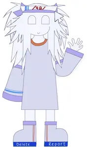 soytan, /qa/ (soyjak.party), clothes, female, full body, hair, open eyes, smile, uncolored skin, wave