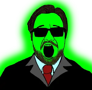 rafaeljak, glowie, 1soyjak, beard, black eyes, brown hair, chubby, clothes, front view, glasses