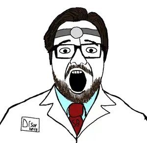 dr. soyberg, rafaeljak, 1soyjak, beard, clothes, collared shirt, doctor, front view, glasses, hair