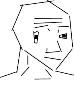 wojak, bald, closed mouth, line, lines, minimalism, no glasses, open eyes, uncolored skin, white background
