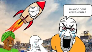 crying wojak, wojak, el perro rabioso, impish soyak ears, 2soyjaks, bald, black eyes, clenched teeth, crying, ear