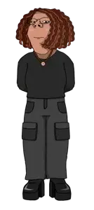 gapejak, cobblestone, female gapejak, wholesome soyjak, femjak, 1soyjak, black eyes, black shirt, black shoes, boot