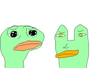 pepe, amphibian, animal, bald, black eyes, closed mouth, frog, green skin, looking at you, no glasses