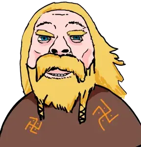 bernd, bernhardt, aryan, 1soyjak, a10 eyes, barbarian, beard, blonde beard, blonde hair, blue eyes