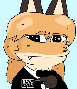 averi, pepe, amphibian, animal, animal ears, anthro, black eyes, bleached, blue background, bowtie