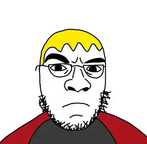nate higgers, madjack, natejak, 1soyjak, black eyes, blonde hair, glasses, hair, looking at you, mad