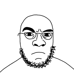 madjack, 1soyjak, angry, bald, black eyes, frown, glasses, looking at you, mad, nose