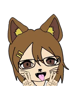 honse, catse, 1soyjak, animal, anime, anime girl, brown eyes, brown hair, cat, cat ears