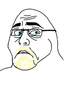 obese chudnugget, buff chadnugget, aryan, a10 eyes, bald, blonde beard, blue eyes, buff, chad, chin