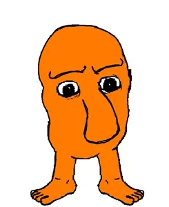 q*bert, feraljak, condiment, feraljak (crazed), alien, animal, black eyes, crazed, feet, nose