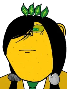pineapple, fembroot, gapejak, impish soyak ears, female gapejak, female impish ears, femjak, 1soyjak, black hair, brimstone from niggerhell