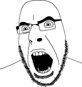 cobson, cobson front2, cobson side, 1soyjak, angry, animated, bald, eyebrows, front view, glasses